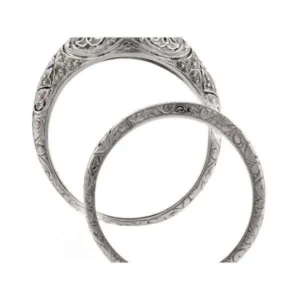Ornate Antique Wedding Set with Delicate Details