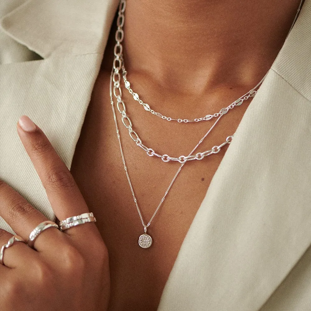 Peachy Chain Necklace Sterling Silver