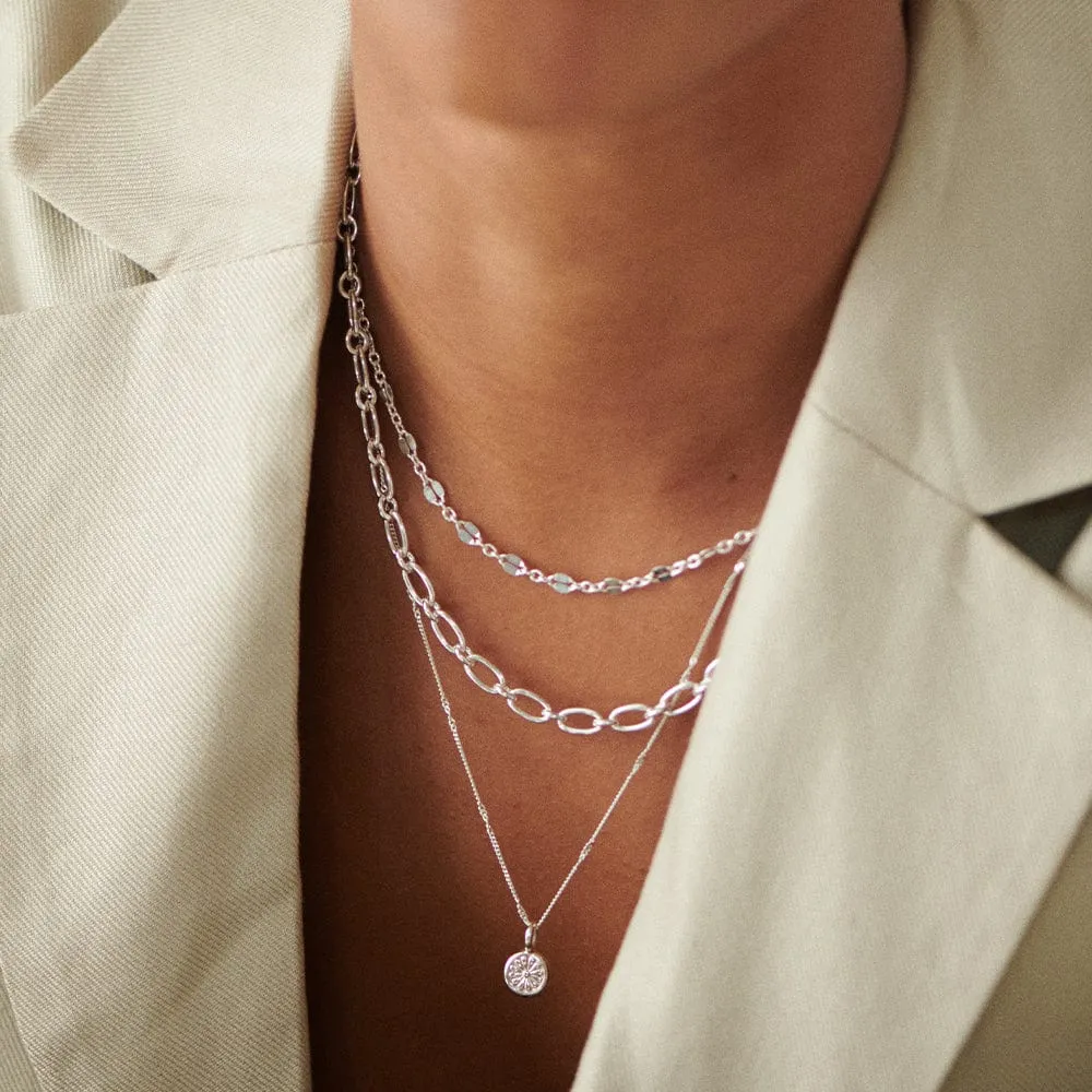 Peachy Chain Necklace Sterling Silver