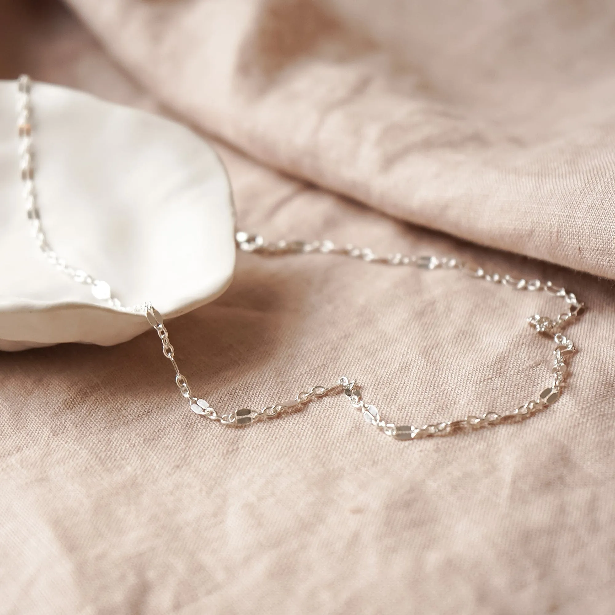 Peachy Chain Necklace Sterling Silver
