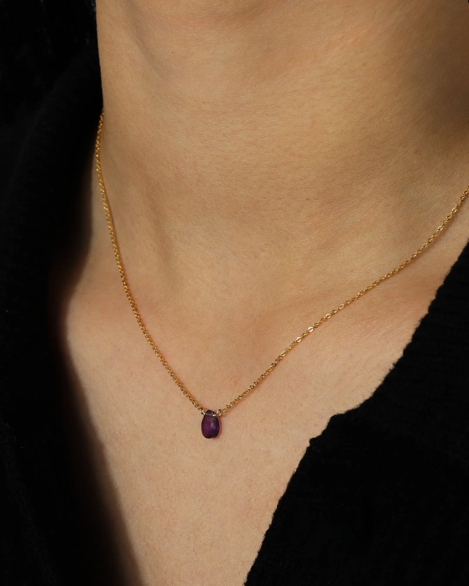 Pear Stone Cable Necklace