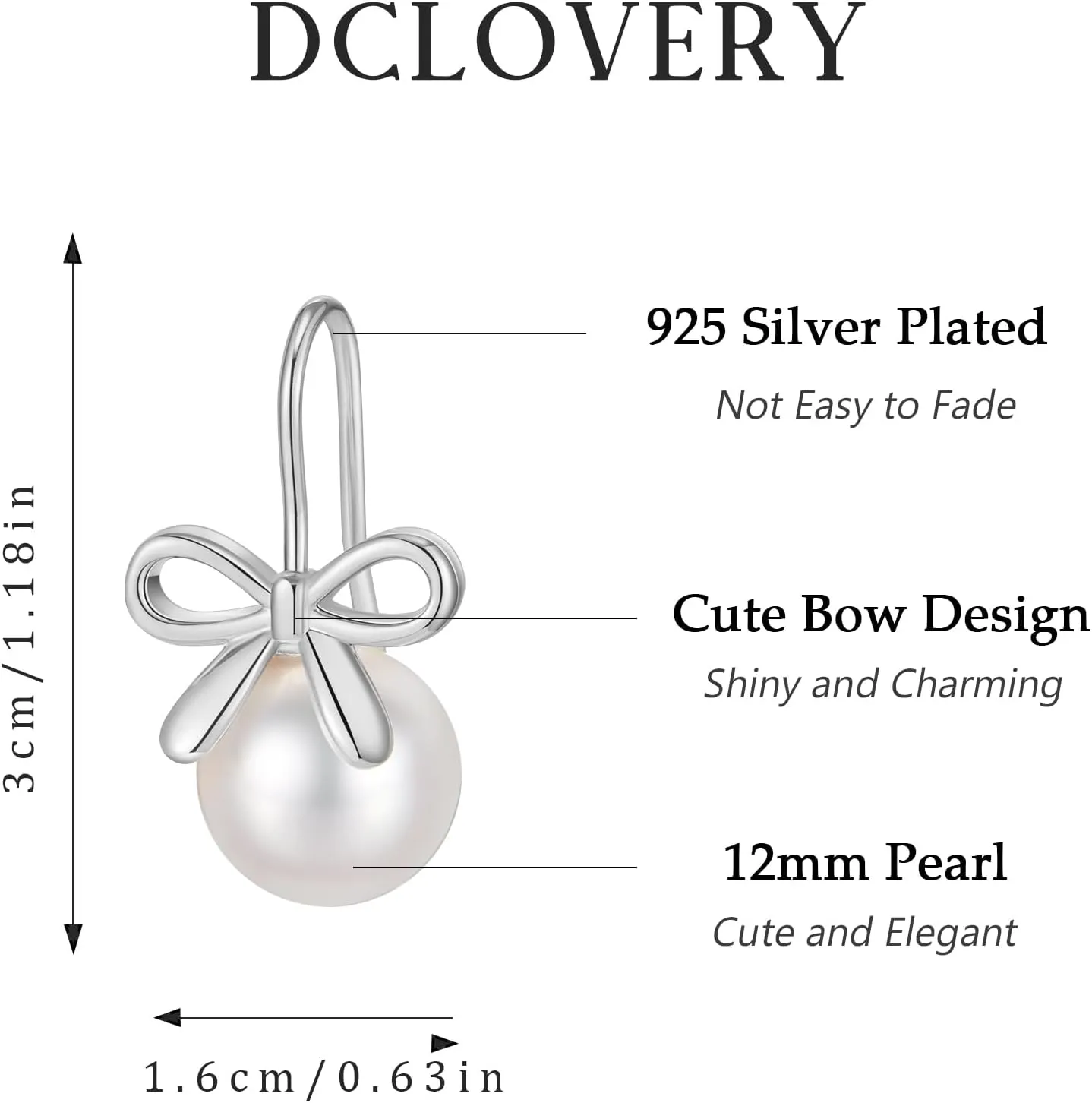 Pearl Earrings for Women Cute Bow Pearl Drop Earrings Elegant Hypoallergenic Gold Jewelry for Women