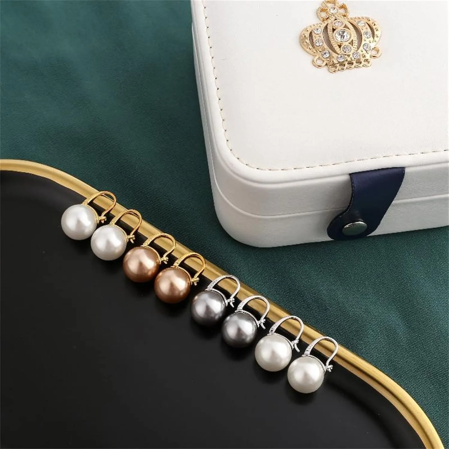 Pearl Earrings for Women Trendy, 14mm 925 Sterling Silver Pearl Drop Earrings Fashion, Large Shell Pearl Hoop Earring Dangle Jewelry for Wedding Gift