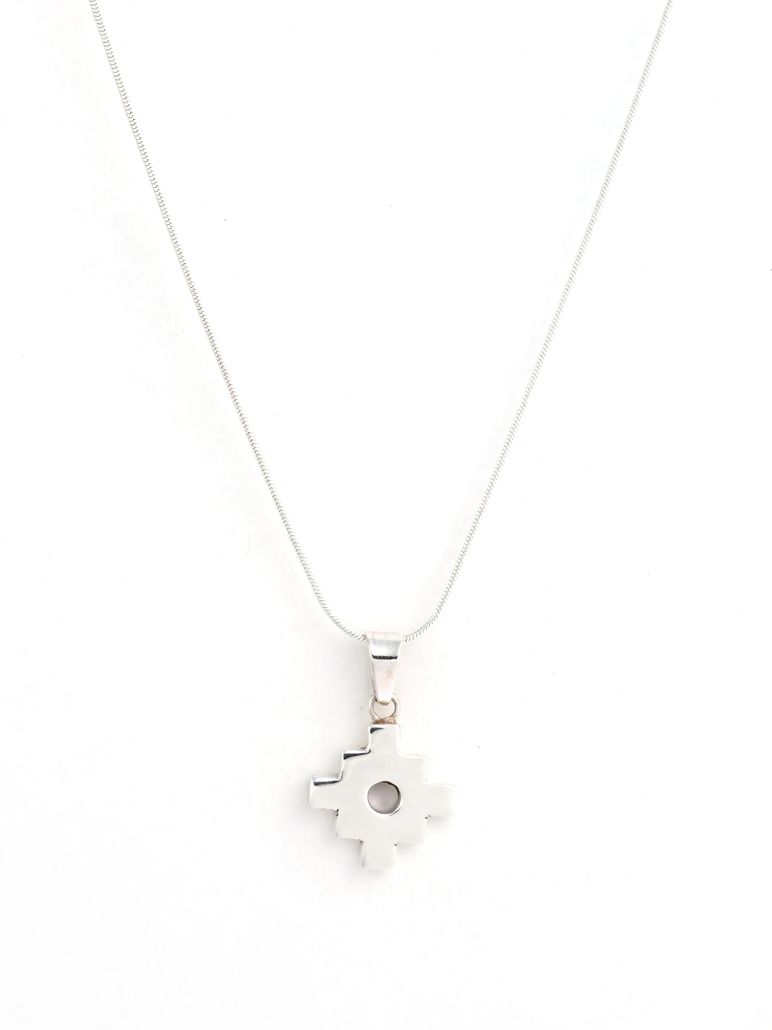 Peruvian Chakana Pendant Necklace - 950 Sterling Silver