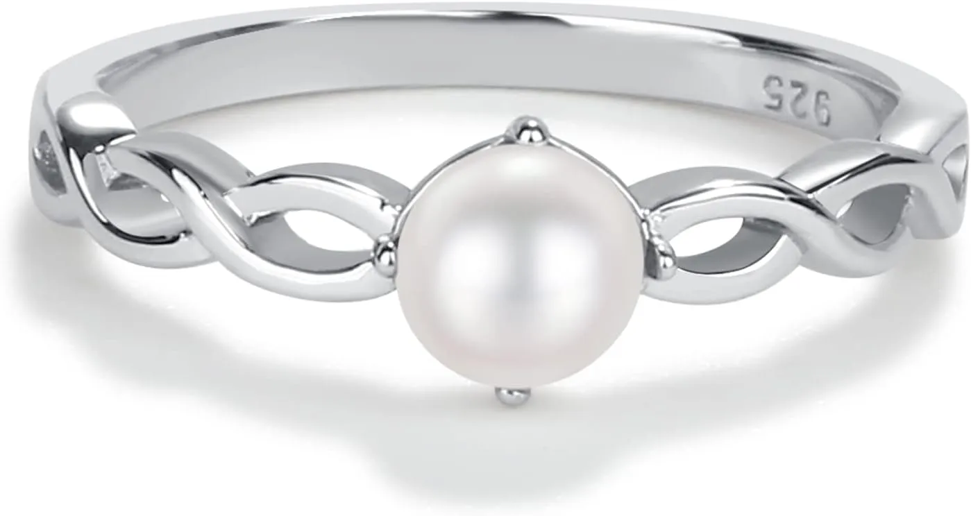 Precious Pieces Sterling Silver Cultured Pearl Baby Ring for Babies, Infants, Little Girls, Kids, Toddler, and Pinky Ring for Teens and Women