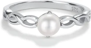 Precious Pieces Sterling Silver Cultured Pearl Baby Ring for Babies, Infants, Little Girls, Kids, Toddler, and Pinky Ring for Teens and Women