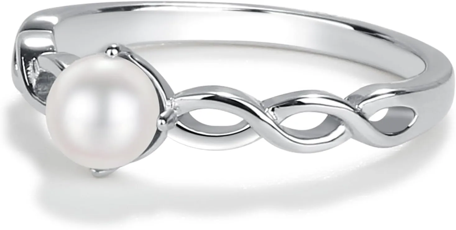 Precious Pieces Sterling Silver Cultured Pearl Baby Ring for Babies, Infants, Little Girls, Kids, Toddler, and Pinky Ring for Teens and Women