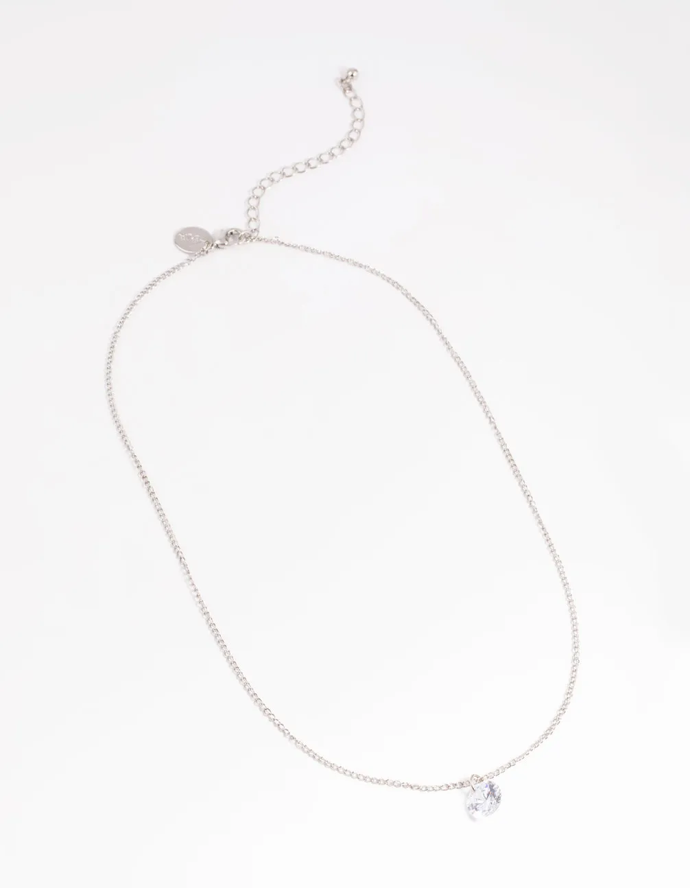 Rhodium Diamante Simple Necklace
