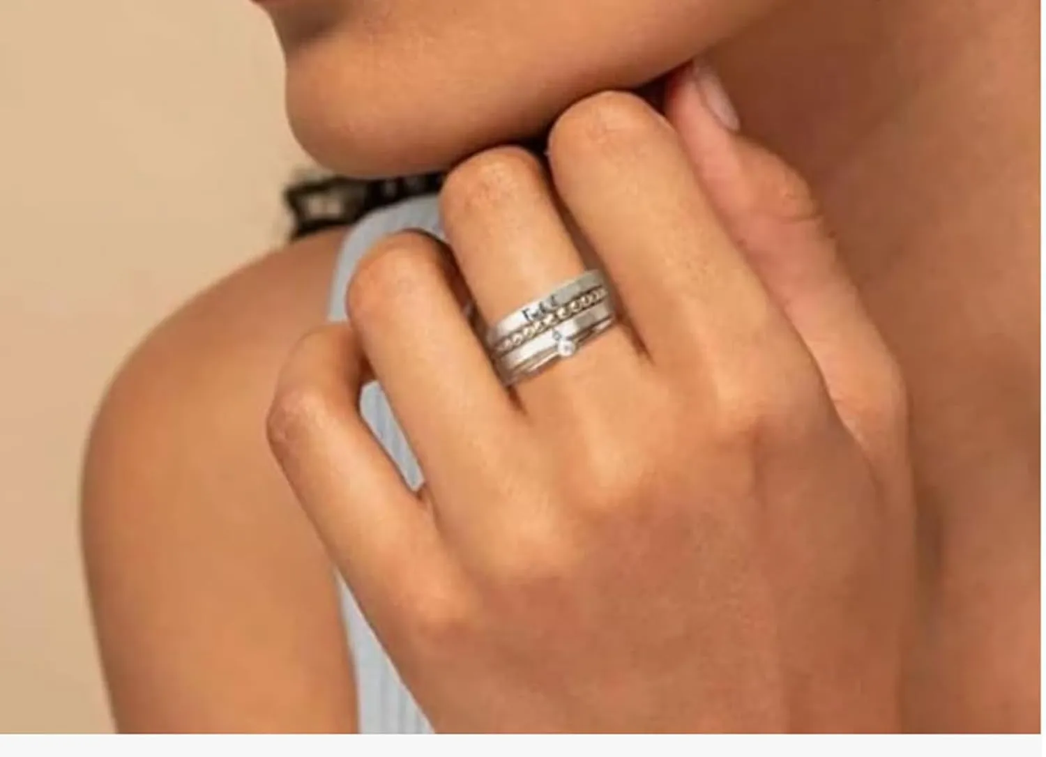 S925 Fuck it Stacked Ring - 4 Rings Set,Fuck It Dainty Bar Ring,Funny Engraved Fuck It Ring Stackable Fuck Rings for Wome, Friendship Ring Statement Signet Ring Jewelry Gifts for Women and men