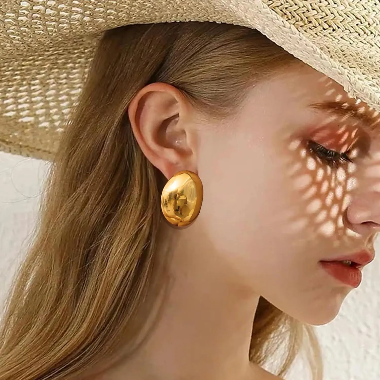 Silver and Gold Chunky Hoop Earrings for Women - Large, Thick, Big Bold Statement Fashion Earrings