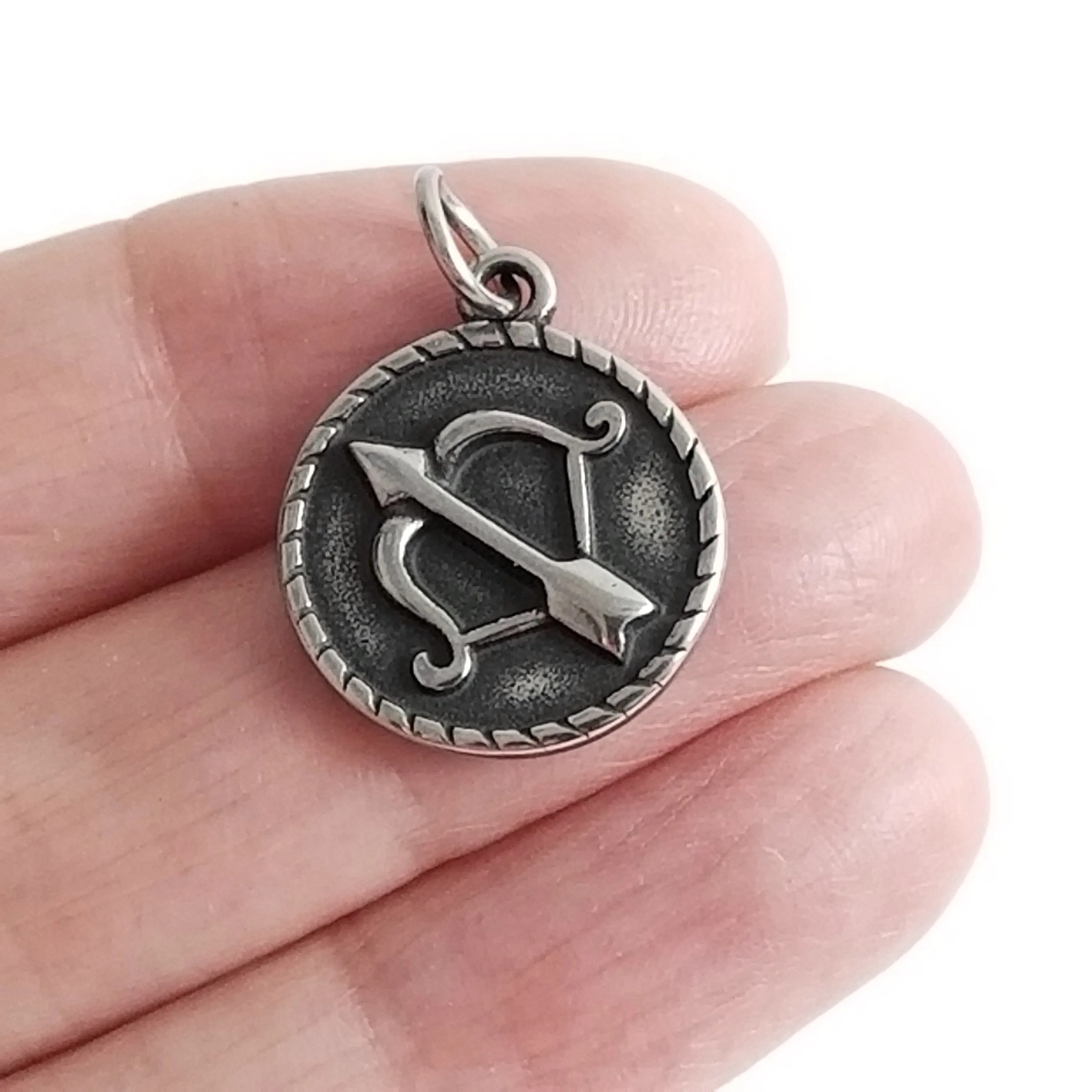 Stainless Steel Zodiac Pendants, Astrological Signs Set of 12, 3/4 inch diameter