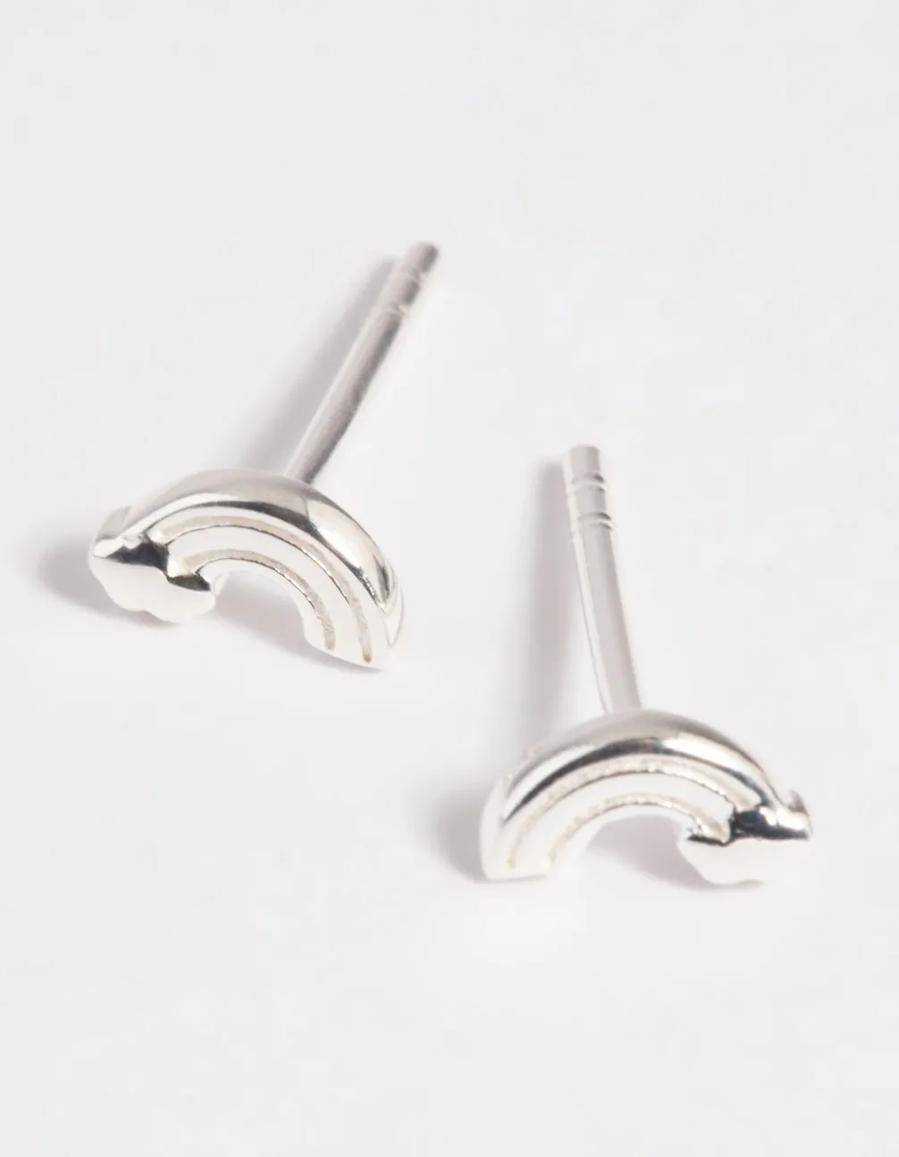 Sterling Silver Rainbow Stud Earrings