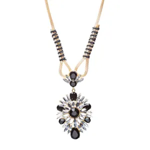 Stylish Modern Fashion Crystal Rhinestone Fascinating Necklace N82 Black