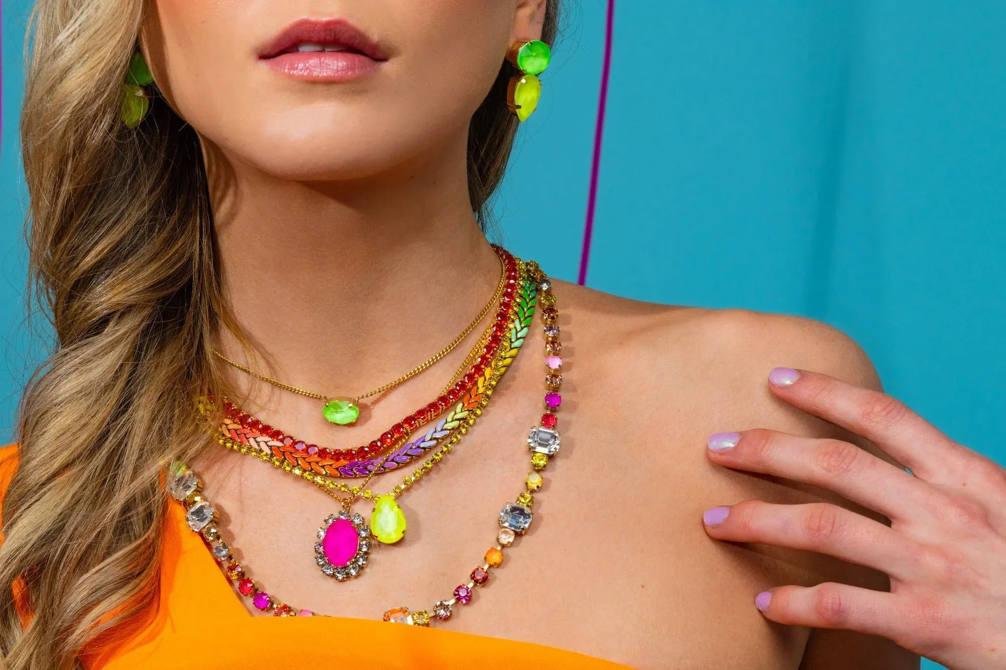 Suki Pink and Clear Crystal Necklace - TOVA N5949EP
