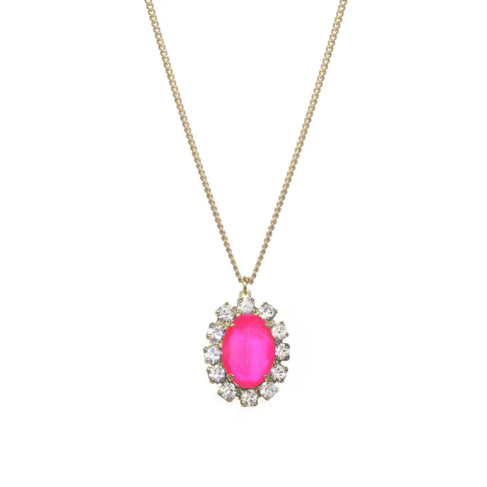 Suki Pink and Clear Crystal Necklace - TOVA N5949EP