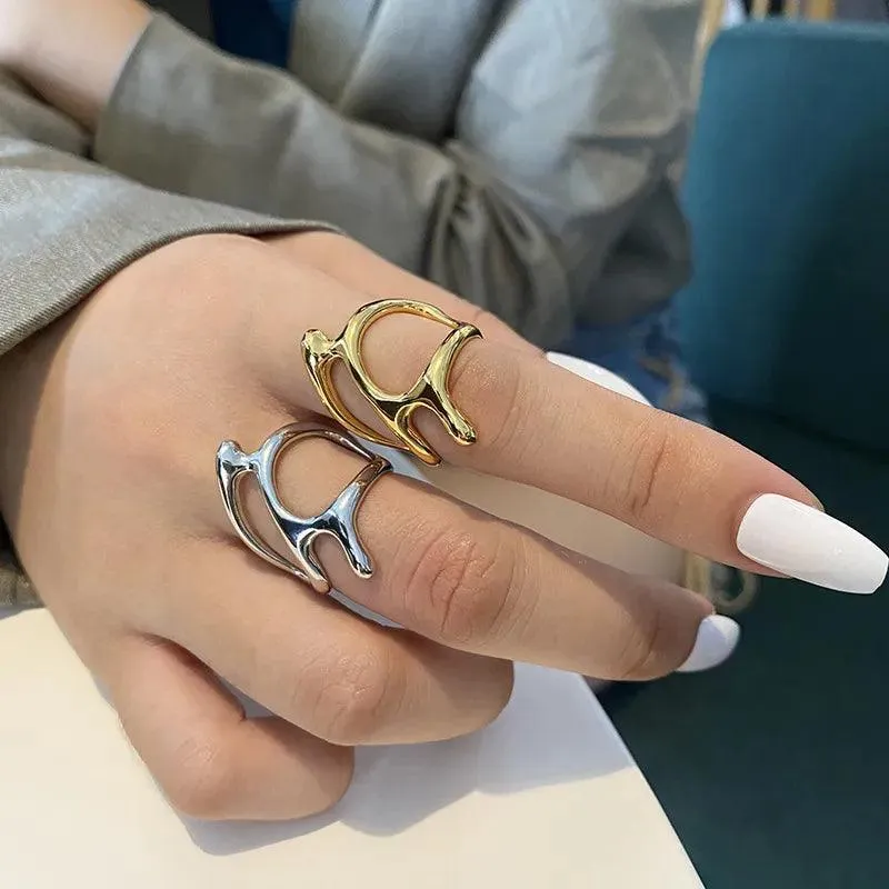 Vintage Silver Adjustable Branch Rings: Stylish Party Jewelry Piece