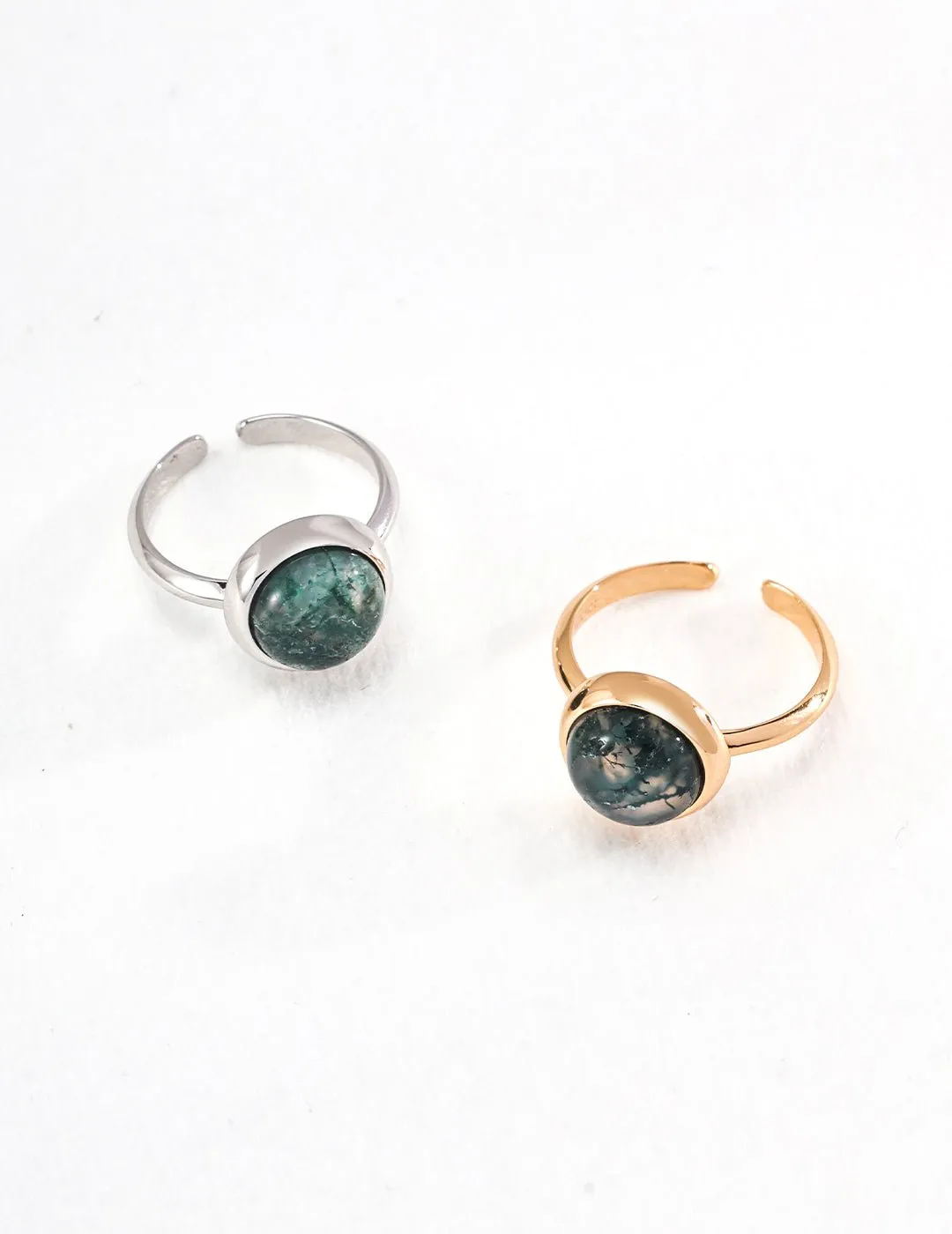 Water Grass Onyx Gemstone Open Ring