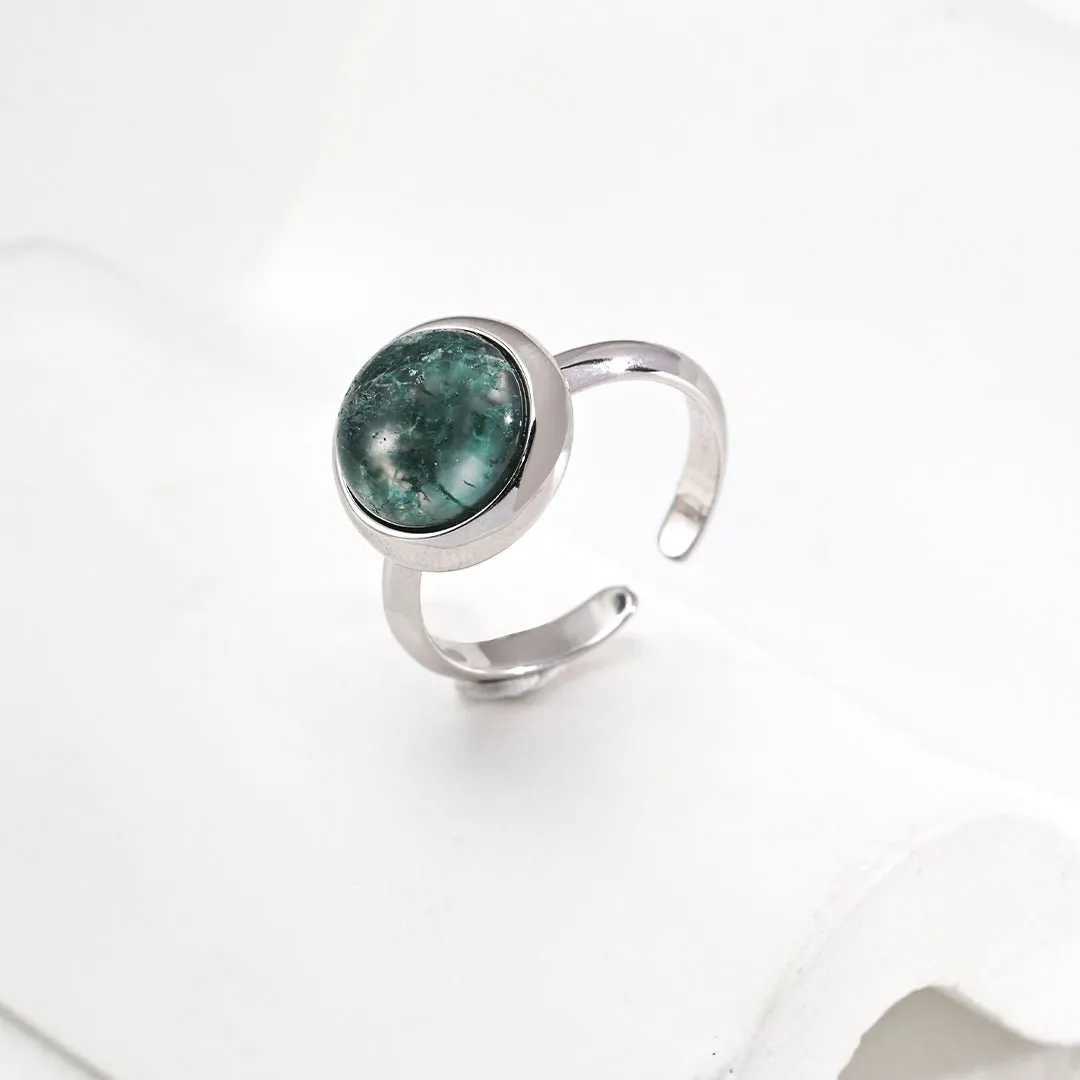Water Grass Onyx Gemstone Open Ring