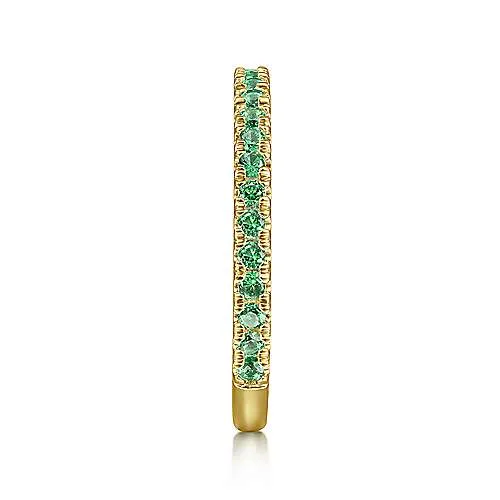 Yellow Gold Emerald Stackable Ring
